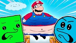 MARIO BROS pero ERES GIGANTE | Cuadradito y Circulito