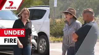 Victorian premier's fiery reception in the bush fire zone | 7NEWS