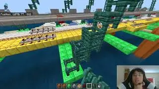 Minecraft Trains #1293: Cables for Oasis Bridge
