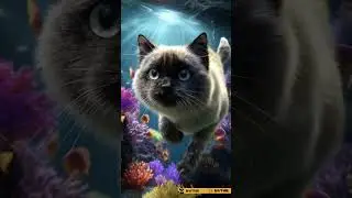 A Cat Swimming Underwater 🐱💧 #underwatercat #surprisingmoment