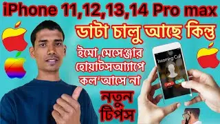 ফোনের ডাটা চালু আছে কিন্তু ইমো মেসেঞ্জার হোয়াটসআ্যাপে কল দিলে আসে না।iPhone 11,12,13,14pro max fix