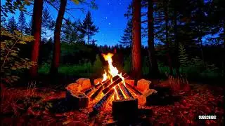 Forest Campfire Escape 🌙 Night Animal Ambience for Deep Relaxation 🔥
