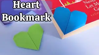 Origami Heart Bookmark ❤️ | No Glue No Scissors Paper Craft #papercraft #origamibee