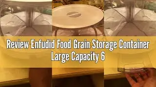 Review Enfudid Food Grain Storage Container Large Capacity 6-Grid Rice Dispenser, Rotatable Sealed G
