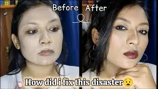 How to fix wrong shade base makeup | No foundation makeup look 🥲