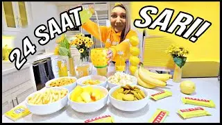 24 SAAT HER ŞEY SARI CHALLENGE! **SARI YEMEKLER SARI TELEFON SARI SAAT** Dobişko Tv