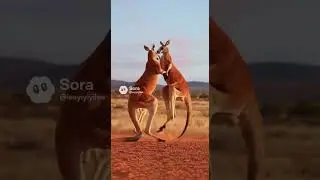 Kangaroo Boxing Match! 🤯 Epic Desert Fight Between Two Red Kangaroos (Wild Life Combat)