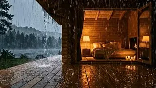 Rain Sound: Sleep Well & Deeply - Rain and Thunder, Cozy Wooden House