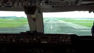B747-400 Take-Off Schiphol - Cockpit view