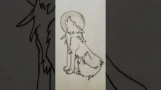 drawing of werewolf  at night
