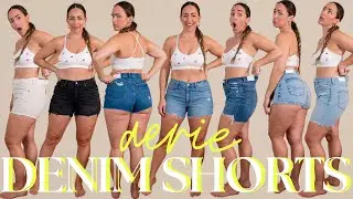 Realistic @Aerie Denim Shorts Try On Haul 👀😱😩🙄🥴😤😑 | Curvy Size 8/10