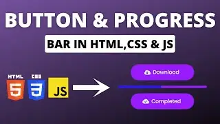 Button with Progress Bar in HTML CSS and JavaScript |Source code👇#html #css #button #javascript