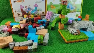 Satisfying ASMR unboxing Magnetic Minecraft blocks