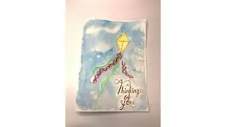 Thinking of You! Kite watercolor