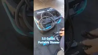 Rinsekit Pro.... 3.5 gallon portable shower.  Comes with AC & DC charging cable.  Www.rinsekit.cim