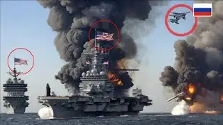 A Terrifying Moment! A US Aircraft Carrier Carrying 25 Fighter Jets Was Destroyed by Russia.