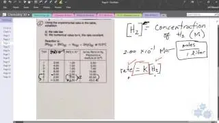Chemistry 30 Rate Law and Specific Rate Constant