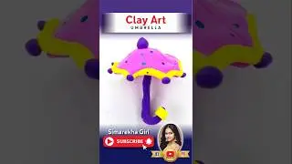 How to make miniature Umbrella with clay #umbrella #clayart @sima_94