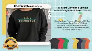 Premium Cleveland Skyline Ohio Vintage Pride Retro T-Shirt