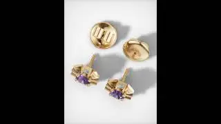 Starburst Amethyst Stud Earrings in 925 Sterling Silver | JewelNI #shorts  #jeweliery