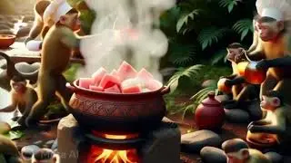 Monkeys Collect Fresh Watermelon on Forest Road | Real Life Monkey Team