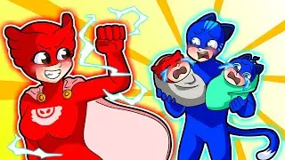 Unstable Family ! OWLETTE, Please Come Back Home! Baby CATBOY wants Mom ! PJ MASK 2D ANIMATION