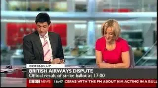 Jon and Emily debate how long it is until 5pm (BBC News, 22.02.10)
