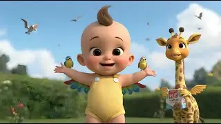 Happy Baby with Birds & Giraffe 🐦🦒 | Cute Cartoon Nursery Rhymes for Kids