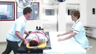 Samarit Bariatric Non-Folding Rollboard with Ferno Scoop Stretcher - Hospital Direct Acute Setting