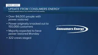 Consumer's Energy update on power outages