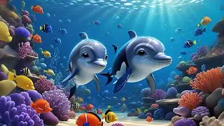 Four Baby Dolphins Jump in the Sea | Fun Ocean Action Song for Kids | Nursery Rhymes and Baby Songs