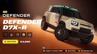 Fortnite Rocket Racing gameplay of the Defender D7X-R Bundle (Defender)