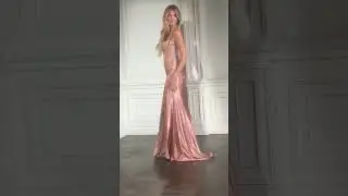 Rose Gold satin fitted dress CD775 #pinkdress #formaldress