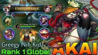 Unstoppable Akai Midlane Jungler! - Top 1 Global Akai by Greegy Nih Kidz :3 - Mobile Legends