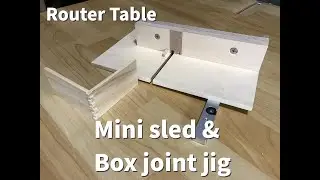 Router table mini sled and box joint jig (free plan)