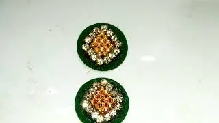 Green StoneGoldenBeads Bindi👌@Rinki's Creations Designer Bindi