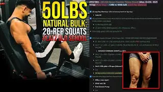 [Gym Vlogs] 50 lb Natural Bulk - 20 Rep Tom Platz Hack Squats (Day 30)