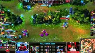 TPA Bebe Ezreal VS SKT T1 Faker Twisted Fate Highlights