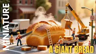 🍞 Giant Bread in the Middle of the Road | Miniature People Cutting Huge Bread 🍞