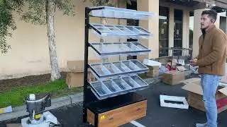 Candy display shelf Gondola Display is Single Sided Black with Two Shelves and Peghooks