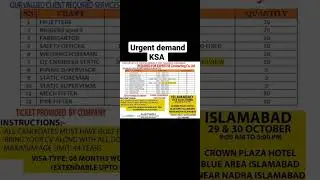 urgent demand KSA #saudiarabia