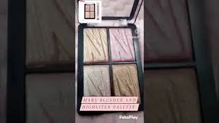 4 Shade Shimmery Face Illuminator Blusher and Brick Highlighter Palette
