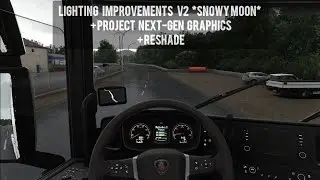 Реалистичная графика для ETS 2 | Lighting Improvements v2 (Snowy Moon) + PNG Graphics + ReShade