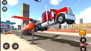 Fly Oil Tanker Flying Truck Stimulus -Off Road Oil Transport Truck Driver-Android Ios Gameplay.
