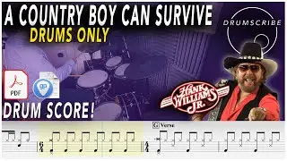 A Country Boy Can Survive (DRUMS ONLY) - Hank Williams Jr. | DRUM SCORE | #264 DRUMSCRIBE