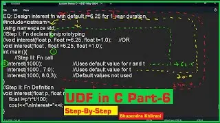 UDF in C Part-6 Default argument function, Function Overloading in C++ in Hindi Bhupendra Khilrani
