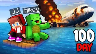 JJ and Mikey Survive 100 DAYS After AIRPLANE CRASH in Minecraft Maizen