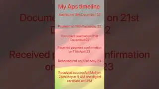 #Aps timeline #Aps Certificate 🇩🇪 #shorts