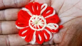 ઉનનૂ ફુલ બનાવાની રીત/ woolen Son flower 💐💐🌺/ diy  / heenadholakiy 