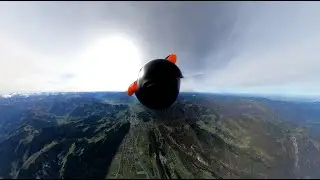 Wingsuit flight above Inn valley